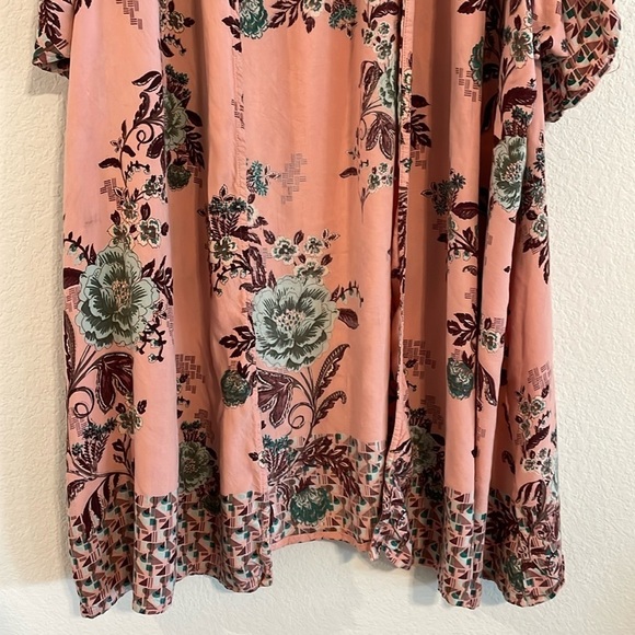 Angie Women’s Cardigan Kimono Small Pink Floral Open Front Longline Bohemian - Picture 4 of 11